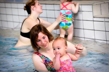 Ouder- en Kindzwemmen, Baby, Zwembad De Hout, Alkmaar, Noord-Holland, Ouders, Vader, Moeder